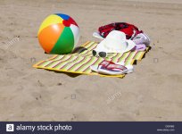 beach-scene-in-the-summer-with-flip-flops-beach-ball-towel-sunglasses-DGF682.jpg
