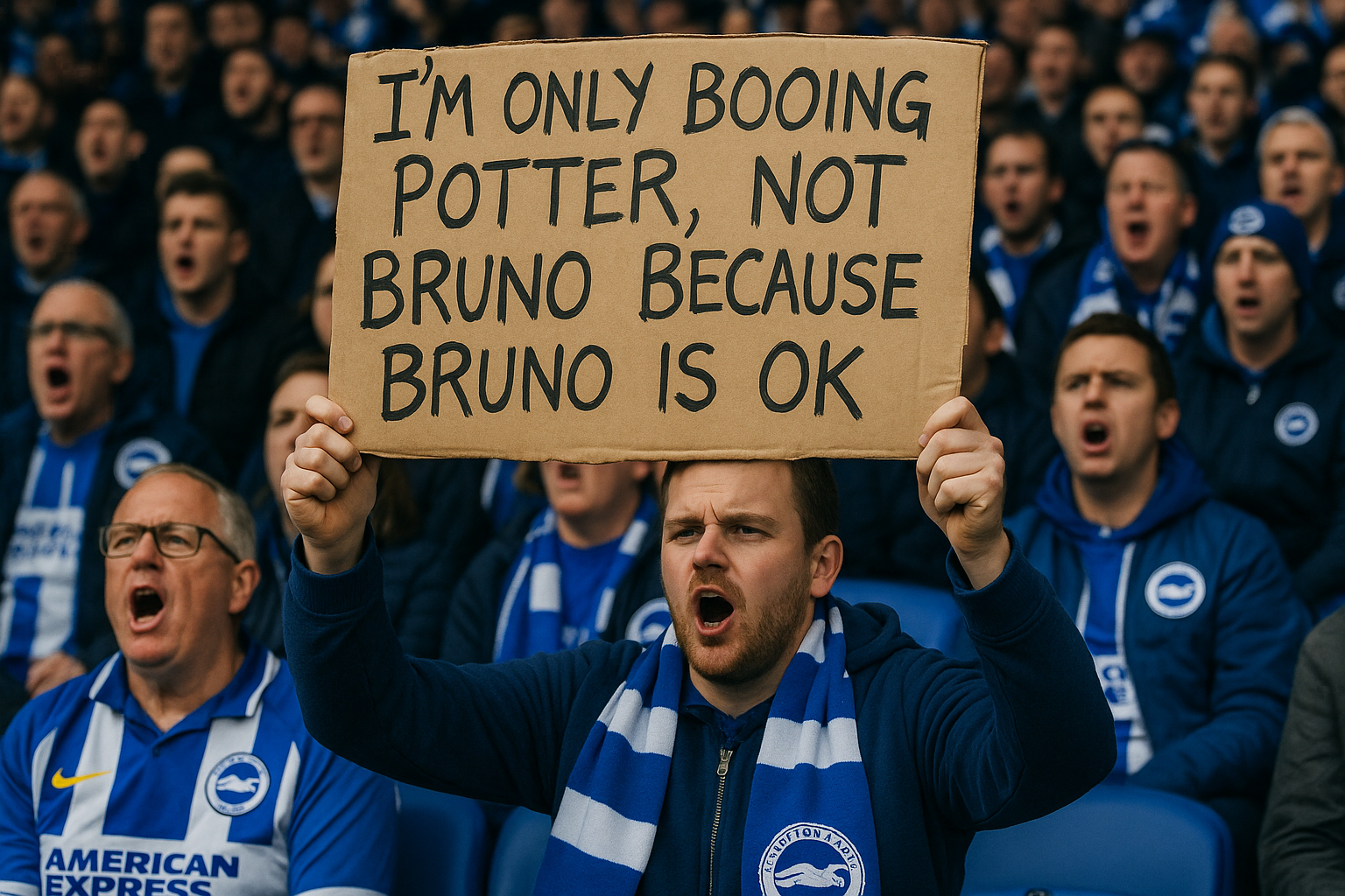 20250424_1052_Brighton Fan's Booing Sign_simple_compose_01jskkaejgfwhaapf1t42g8bcm.png