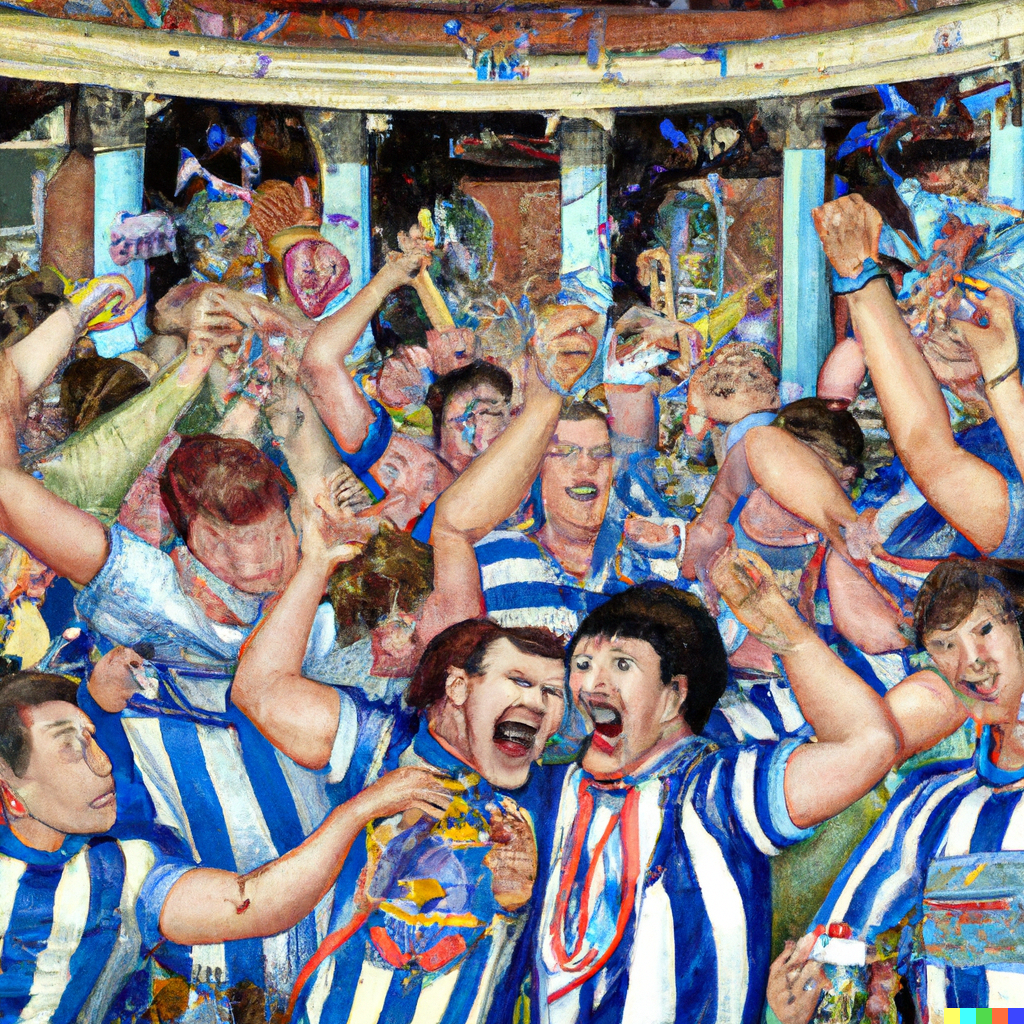 DALL·E 2022-12-18 22.36.20 - Roman decadence style painting of people in Brighton Albion shirt...png