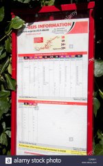 a-rural-bus-timetable-in-uckfield-sussex-for-the-brighton-to-tunbridge-C2ABKY.jpg